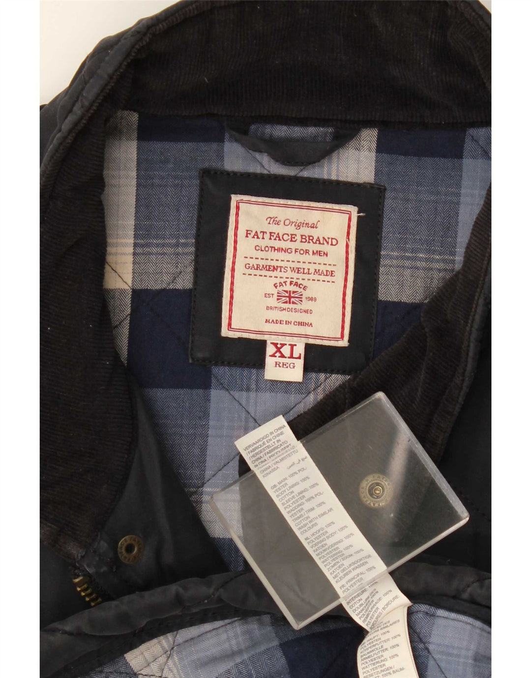 Giacca trapuntata da uomo Fat Face UK 42 XL Cotone blu navy