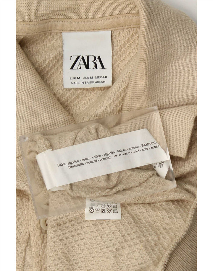 Polo da uomo Zara in cotone beige medio
