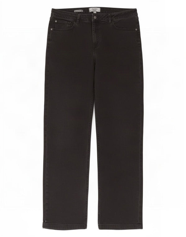 Jeans dritti da donna Fat Face UK 14 Large W34 L30 Cotone nero