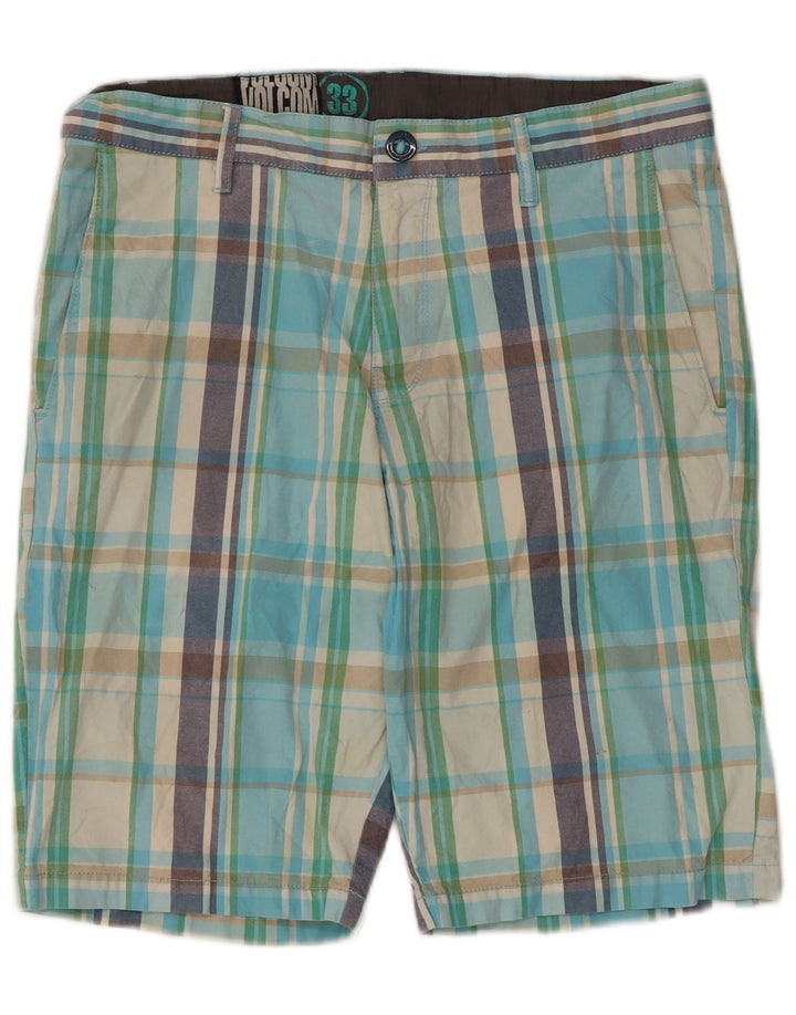 Pantaloncini chino da uomo Volcom W33 cotone a quadri multicolore medio