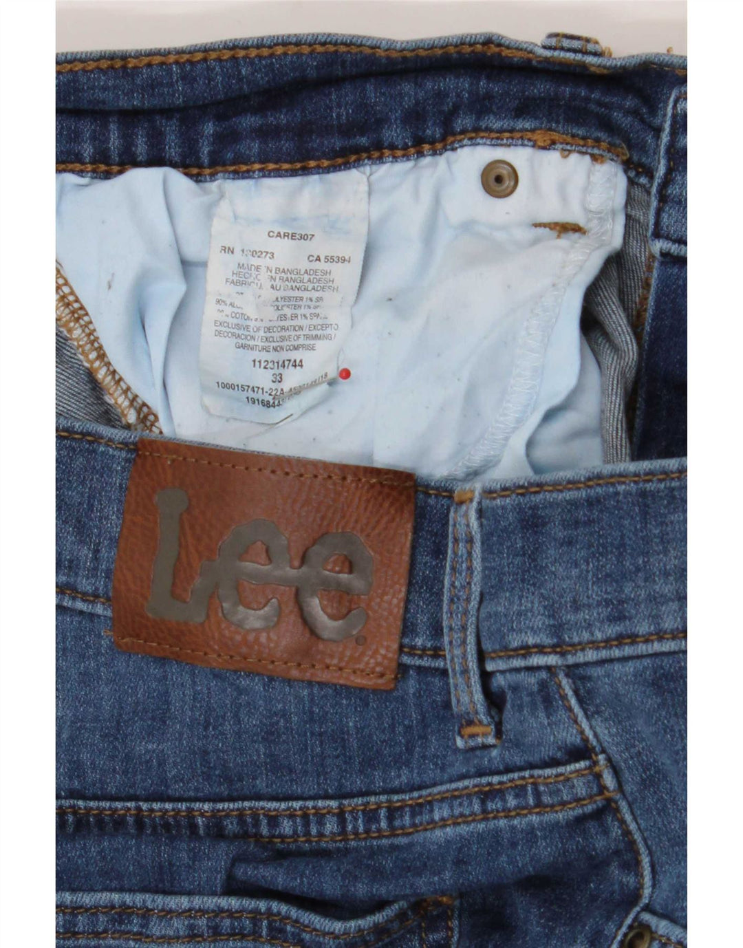 Pantaloncini di jeans da uomo Lee W33 grandi in cotone blu
