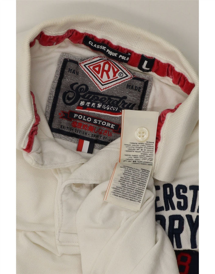 Mens Graphic Classic Fit Polo Shirt Large Vintage Superdry and Second-Hand Superdry from Messina Hembry 