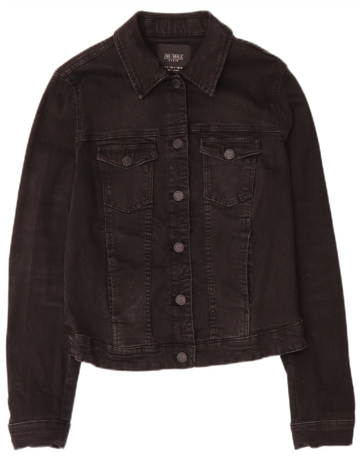 Giacca in denim corto Zara da donna Trafaluc UK 12 cotone nero medio