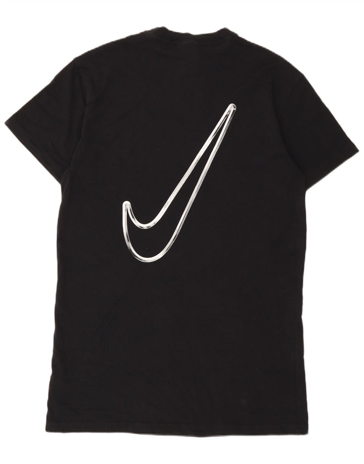 T-shirt grafica Nike Swoosh da uomo in cotone medio nero
