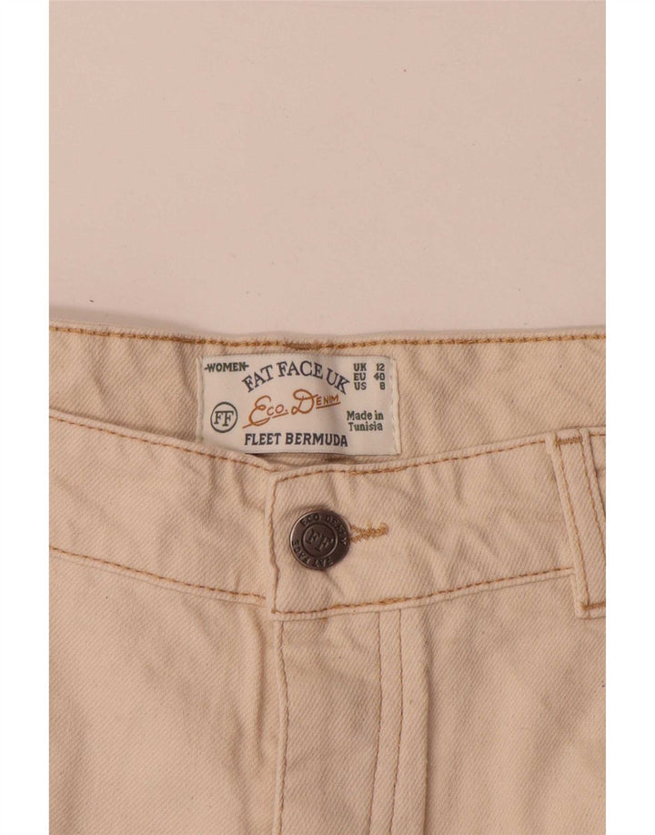 Pantaloncini di jeans Bermuda Fleet da donna Fat Face UK 12 medi W30 bianco sporco