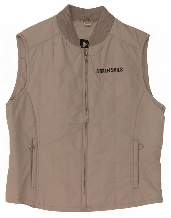 North Sails Mens Padded Gilet UK 42 XL Beige Polyamide