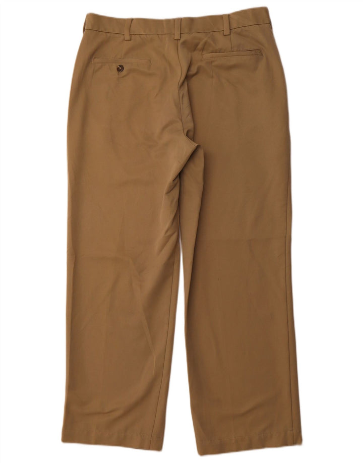 Pantaloni da abito dritti da uomo IZOD W34 L30 poliestere beige