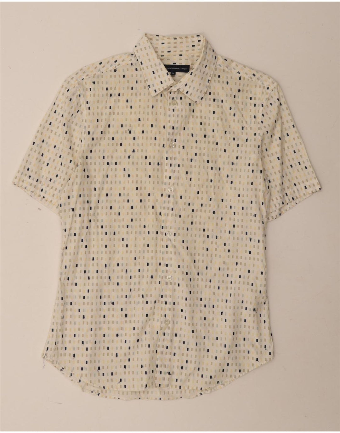 Camicia a maniche corte da uomo French Connection in cotone maculato beige medio