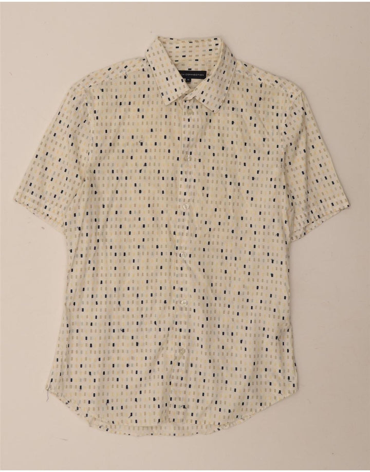 Camicia a maniche corte da uomo French Connection in cotone maculato beige medio