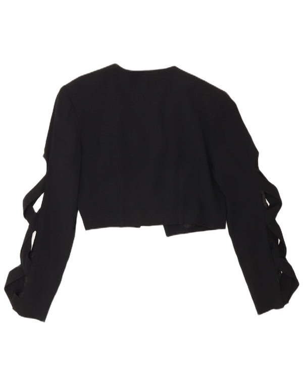 Giacca Bolero vintage da donna IT 44 media acetato nero