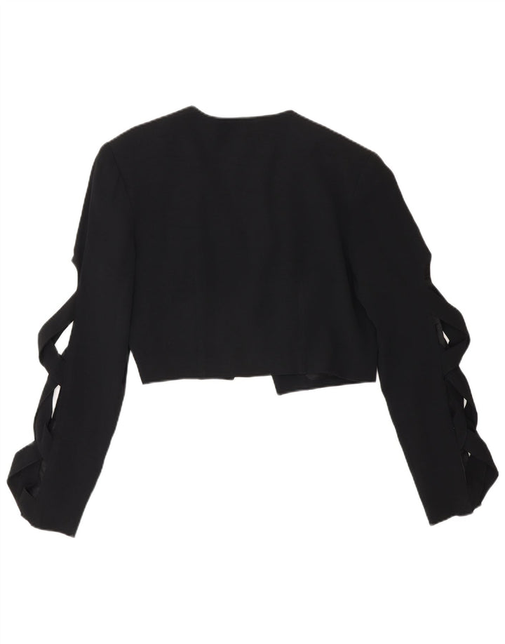 Giacca Bolero vintage da donna IT 44 media acetato nero