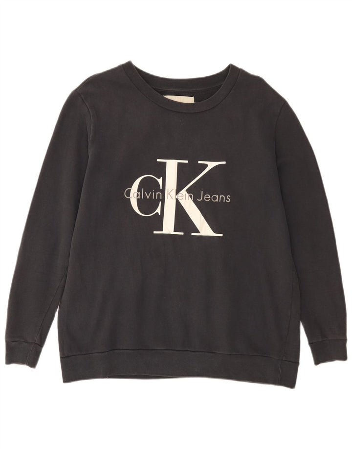 CALVIN KLEIN JEANS Felpa con grafica da uomo Maglione piccolo nero