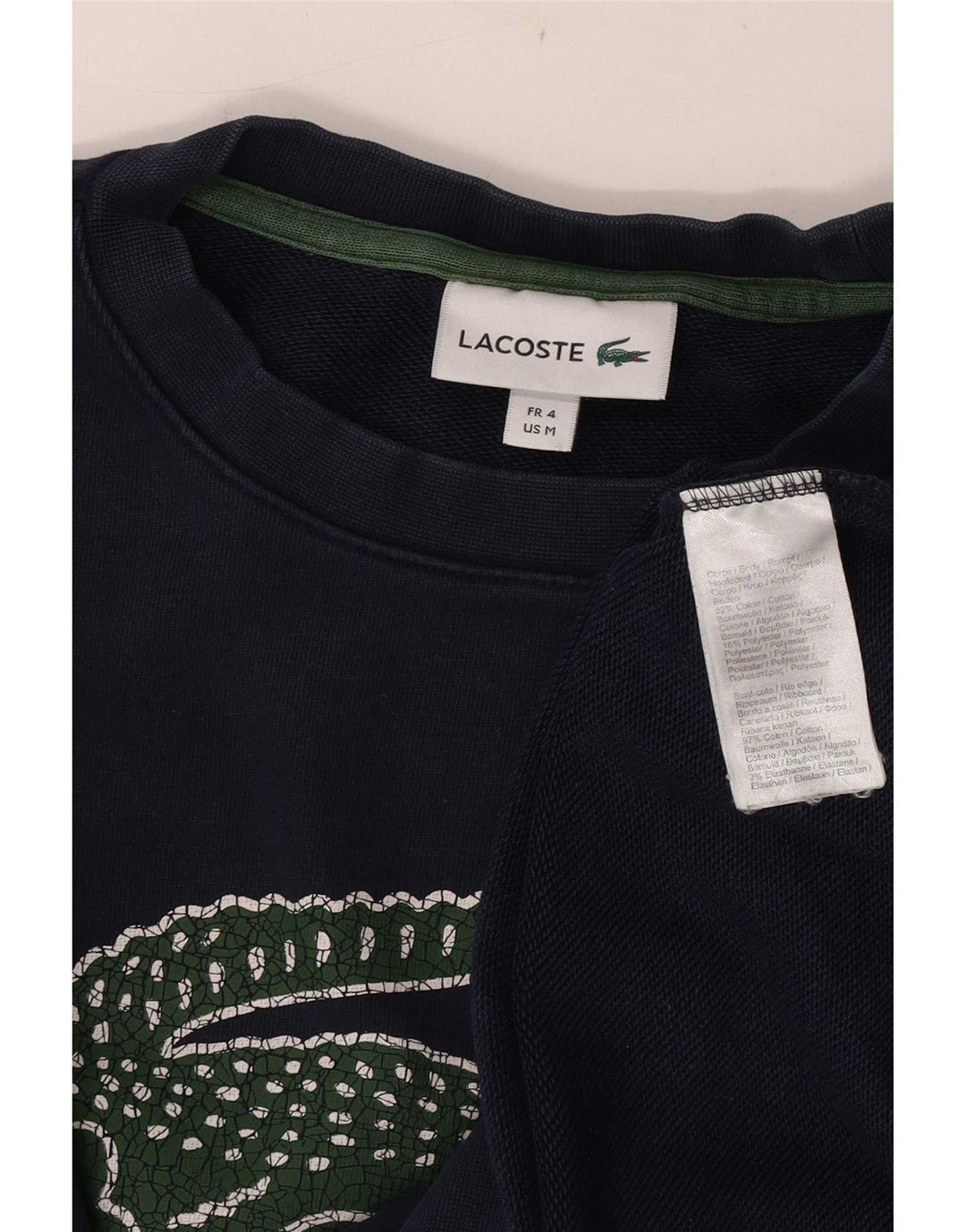 Felpa grafica da uomo Lacoste, taglia 4, media, in cotone blu navy