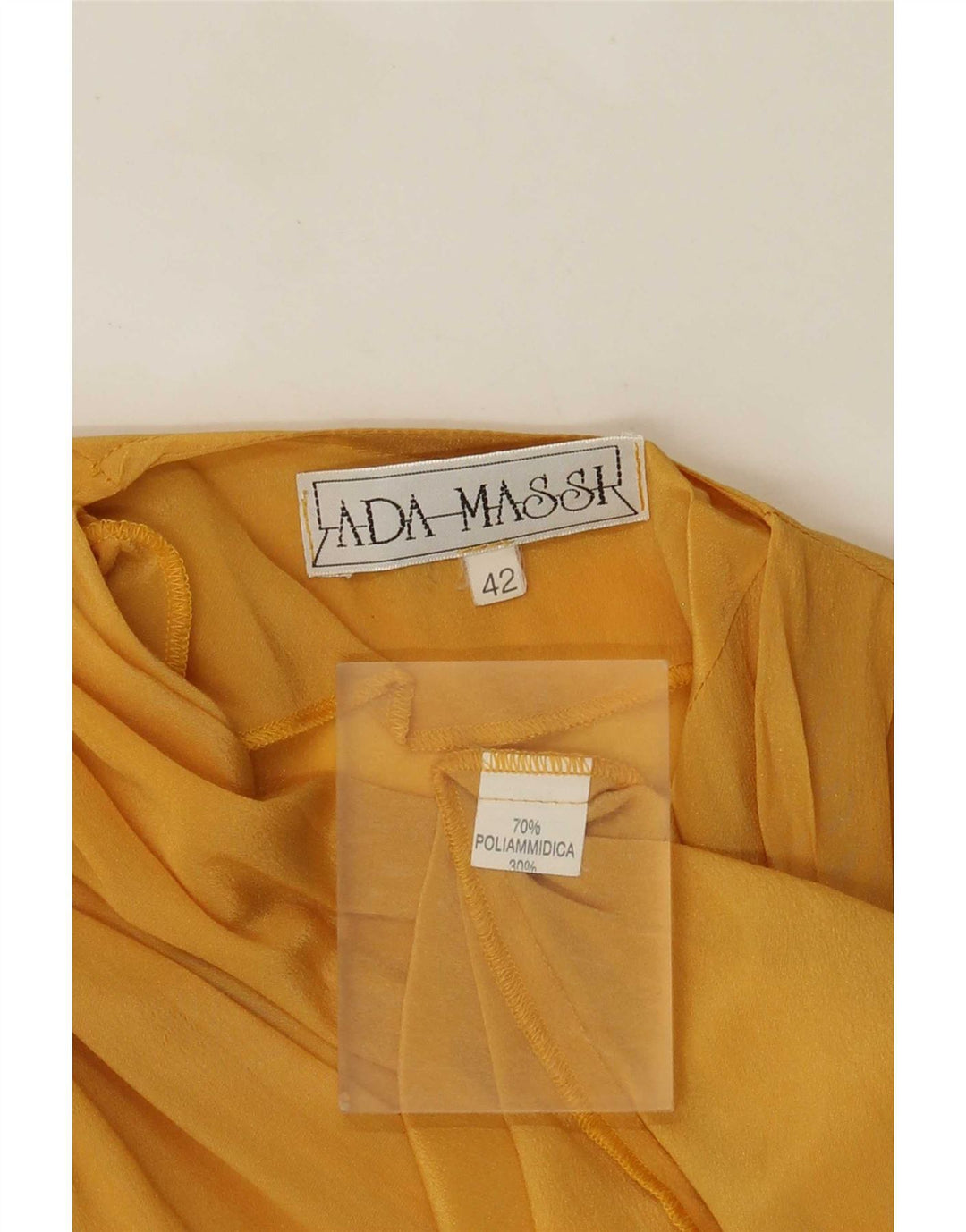 Blusa Camicia Vintage da Donna IT 42 Giallo Medio in Poliammide