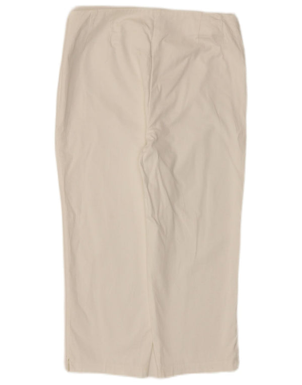 Pantaloni Capri da donna Marks & Spencer UK 10 Small W28 L20 Cotone bianco