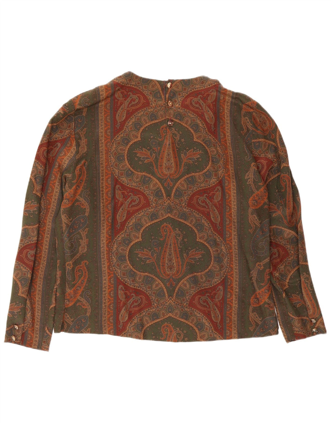 Camicetta da donna vintage Top IT 46 Seta Paisley grigia grande
