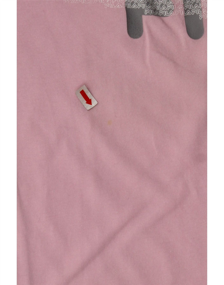 T-shirt grafica corta da donna FILA Top UK 10 piccola rosa