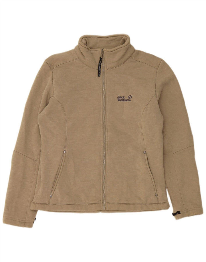 JACK WOLFSKIN Womens Tracksuit Top Jacket UK 16 Large Beige Polyester