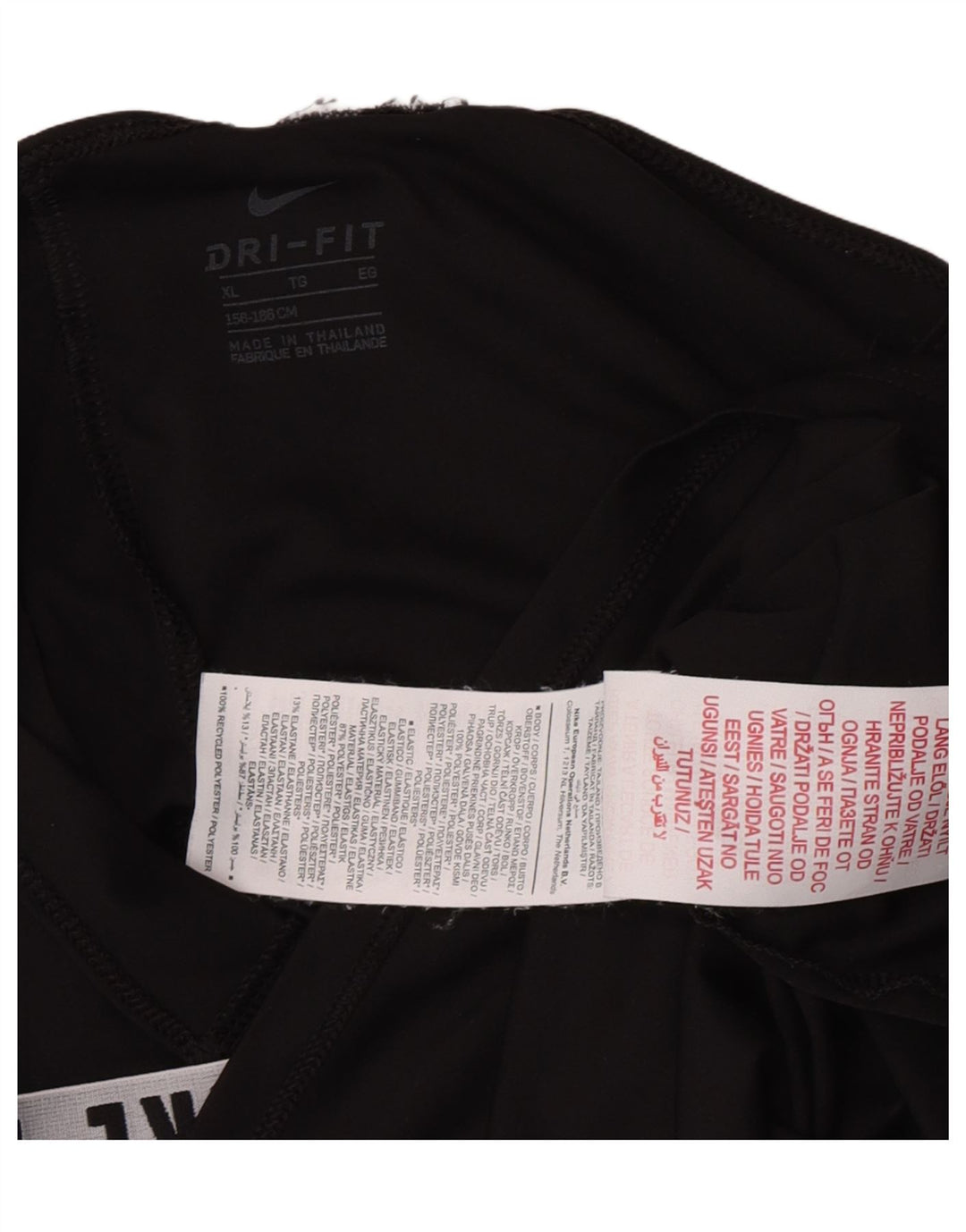 Canotta grafica Nike Dri Fit per ragazze 13-14 anni XL poliestere nero