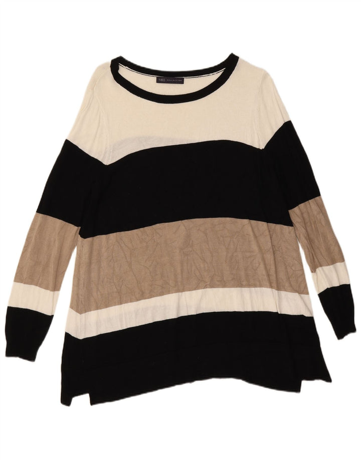 Maglione maglione con scollo a barca da donna Marks & Spencer UK 18 XL multicolore
