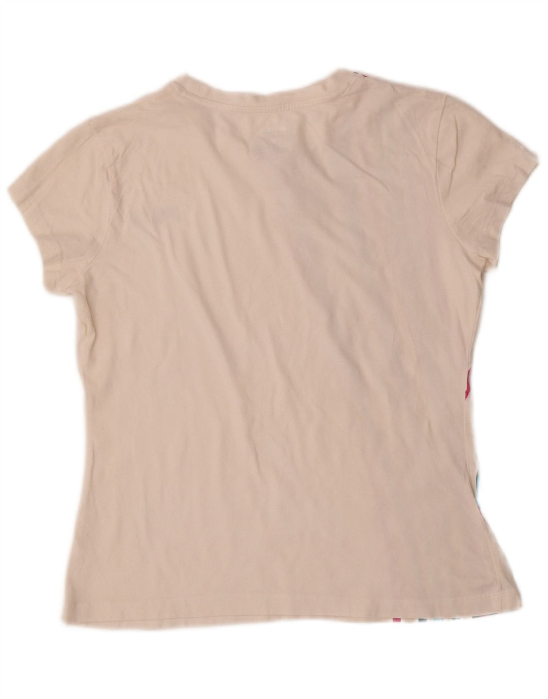 Fila T-shirt da donna Top UK 14 Large Off White Striped Cotton