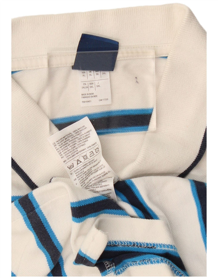 Polo REEBOK da uomo XL in cotone a righe bianche