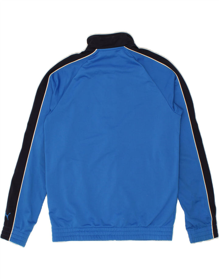 PUMA Boys Graphic Tracksuit Top Jacket 13-14 Years XL Blue Colourblock Vintage Puma and Second-Hand Puma from Messina Hembry 