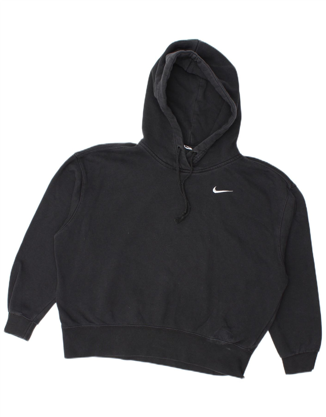 Felpa con cappuccio oversize da donna Nike UK 10 piccola in cotone nero