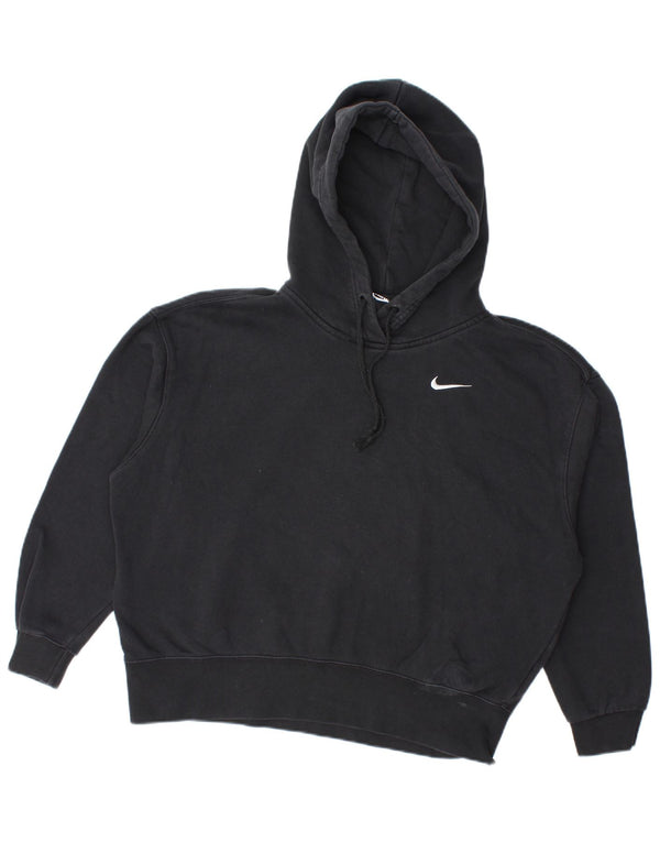 Felpa con cappuccio oversize da donna Nike UK 10 piccola in cotone nero