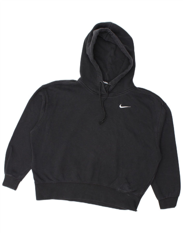 Felpa con cappuccio oversize da donna Nike UK 10 piccola in cotone nero