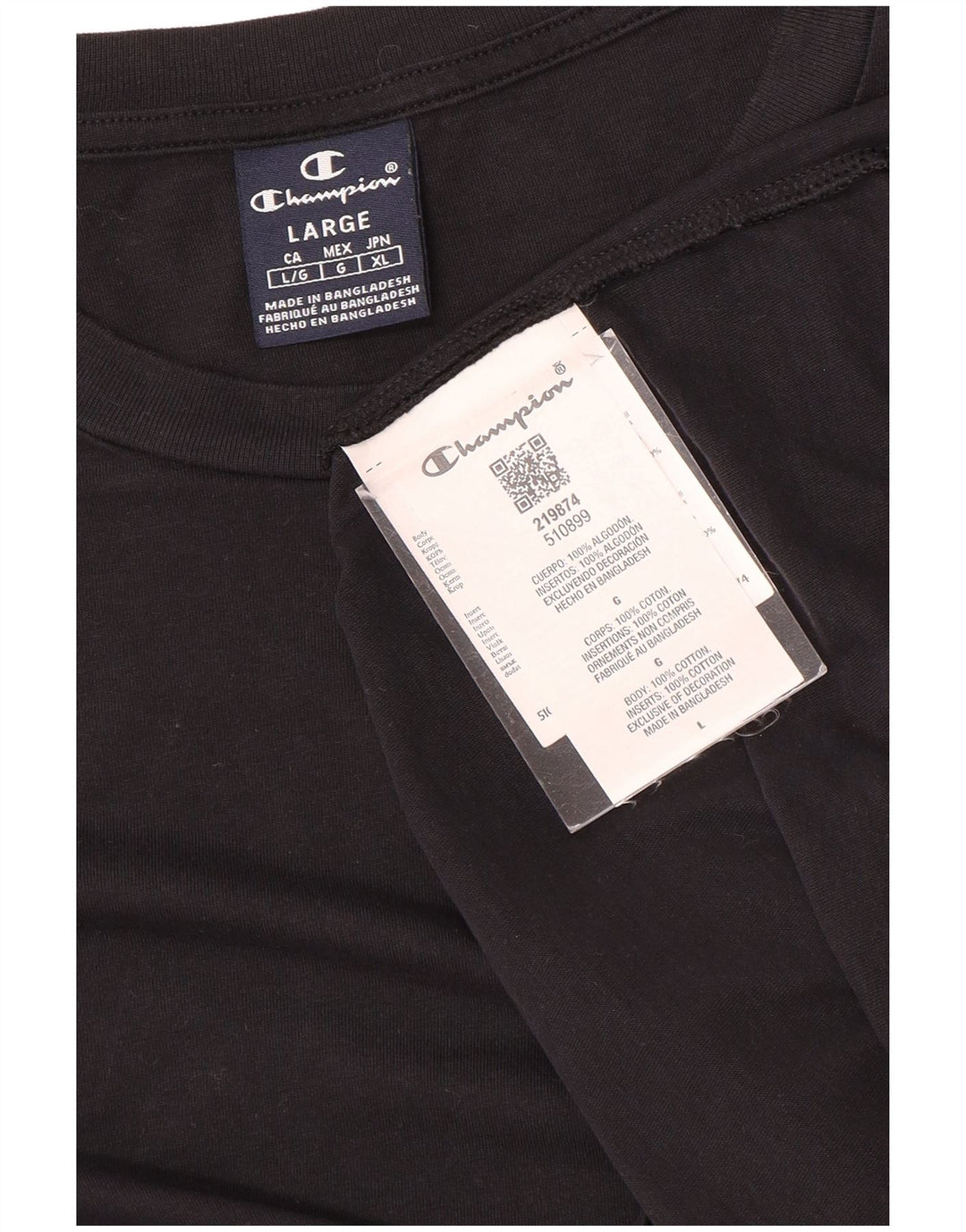 T-shirt da uomo Champion Top grande in cotone nero
