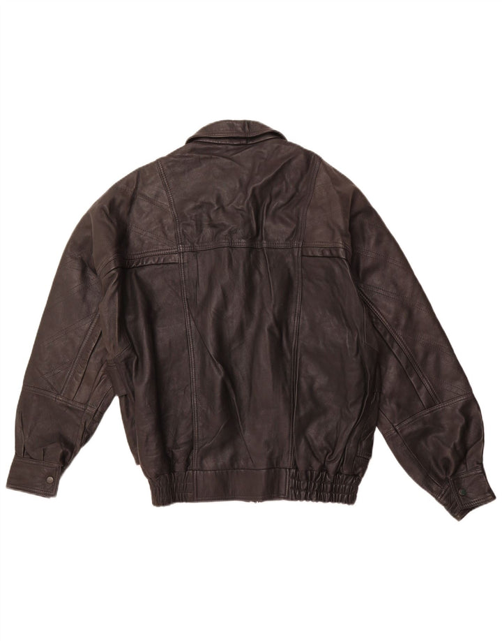 Giacca in pelle da uomo VINTAGE EU 46 piccola in pelle nera