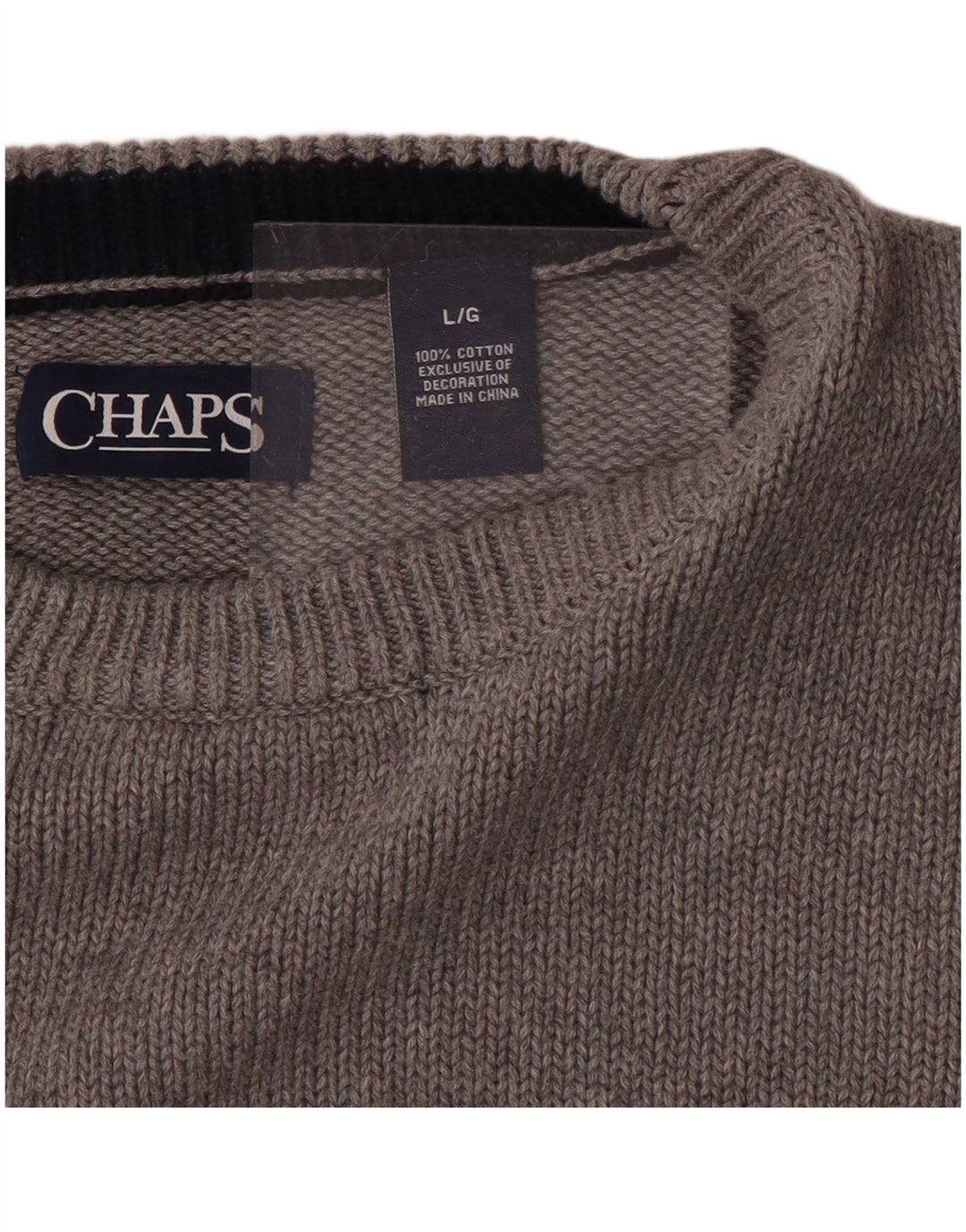 Maglione maglione girocollo da uomo CHAPS grande in cotone grigio