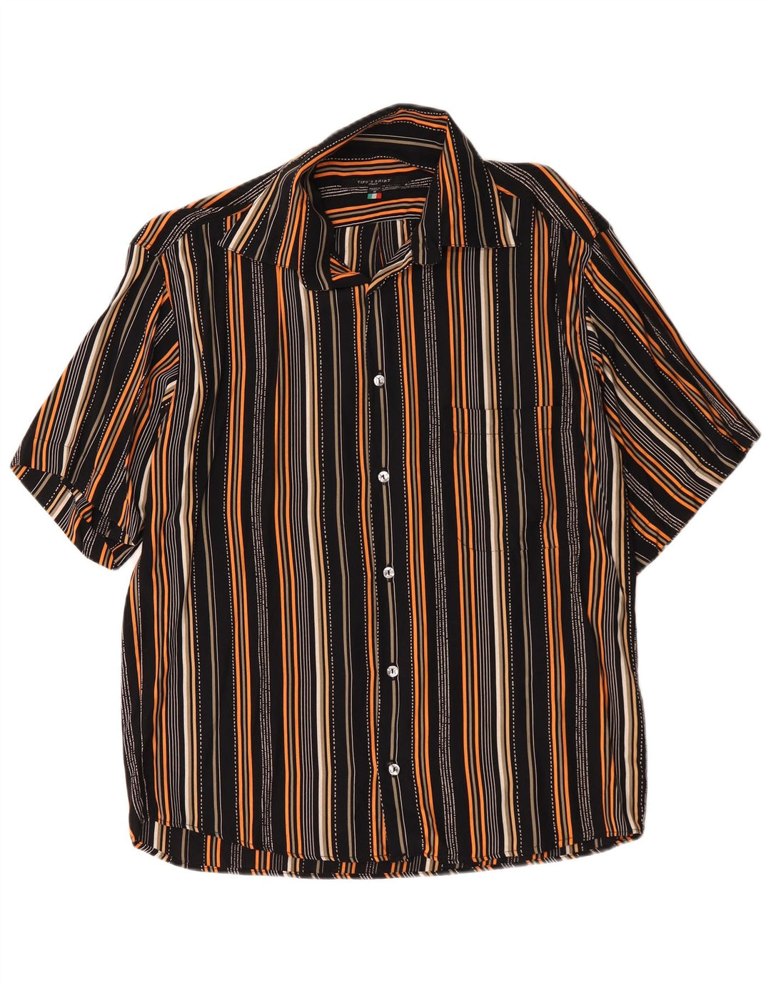Tipo' S Camicia a maniche corte da uomo in viscosa rigata media multicolore