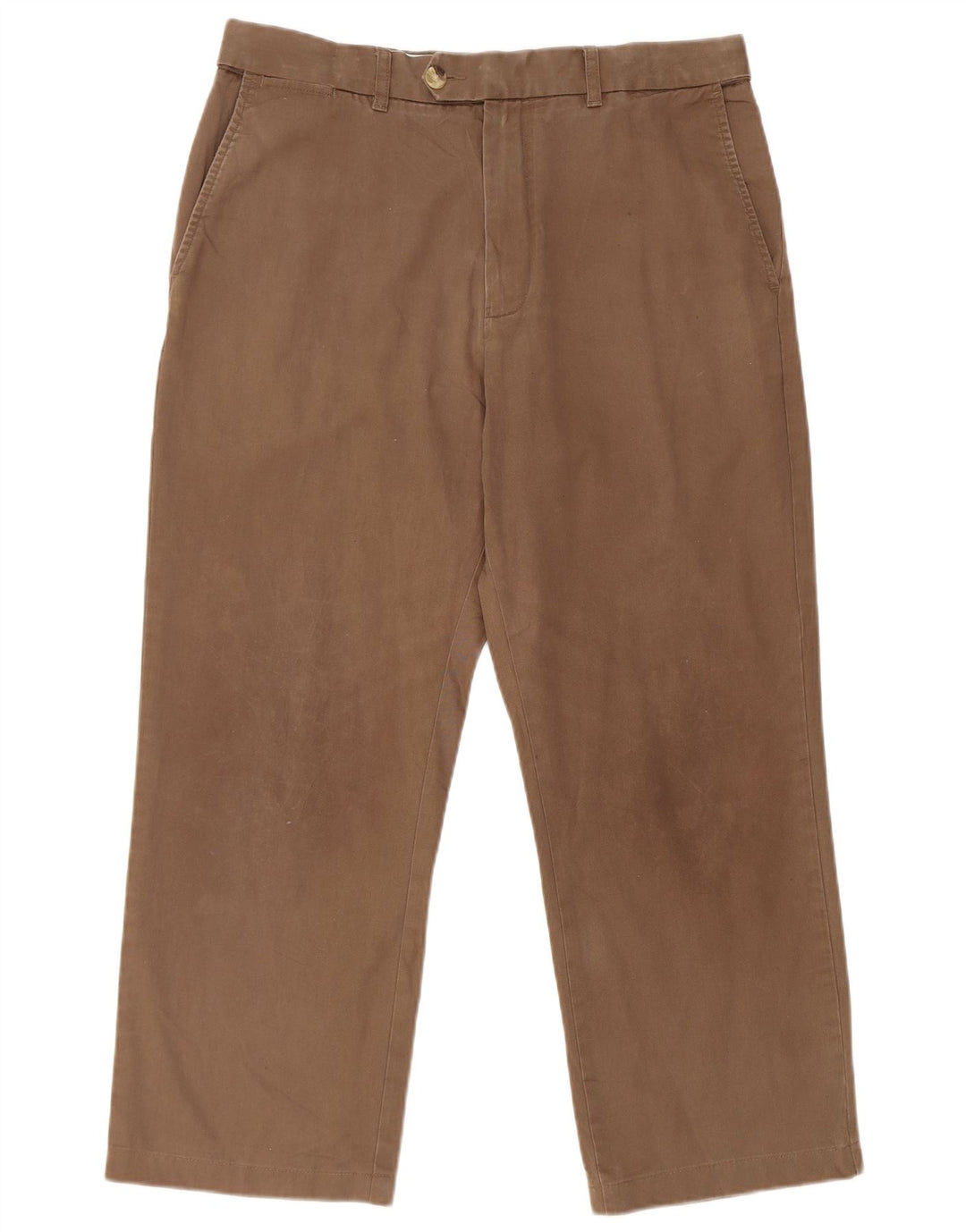 Pantaloni da abito dritti da uomo Marks & Spencer W34 L26 cotone marrone