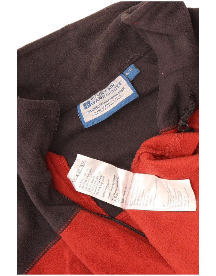 Maglione in pile da uomo con collo con zip Mountain Warehouse XL Poliestere color block rosso