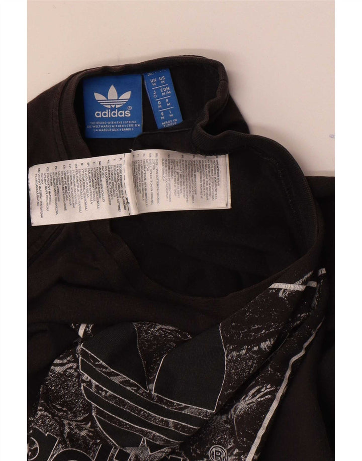 T-shirt grafica da uomo Adidas Top in cotone nero medio