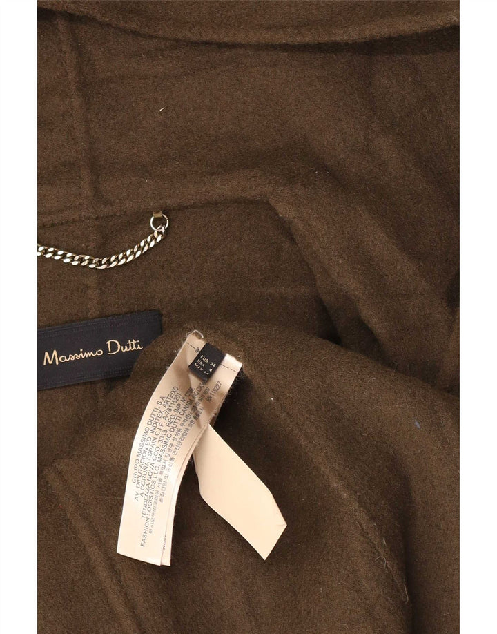 Cappotto doppiopetto oversize con cappuccio da donna Massimo Dutti EU 36 XS Cachi