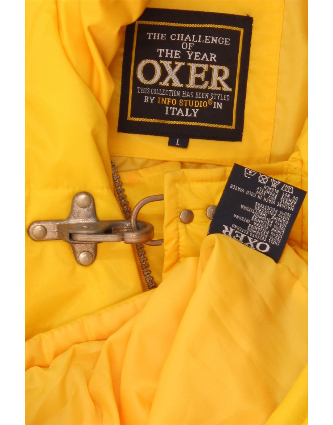 Giacca imbottita con cappuccio da uomo OXER UK 40 Large Giallo in poliammide
