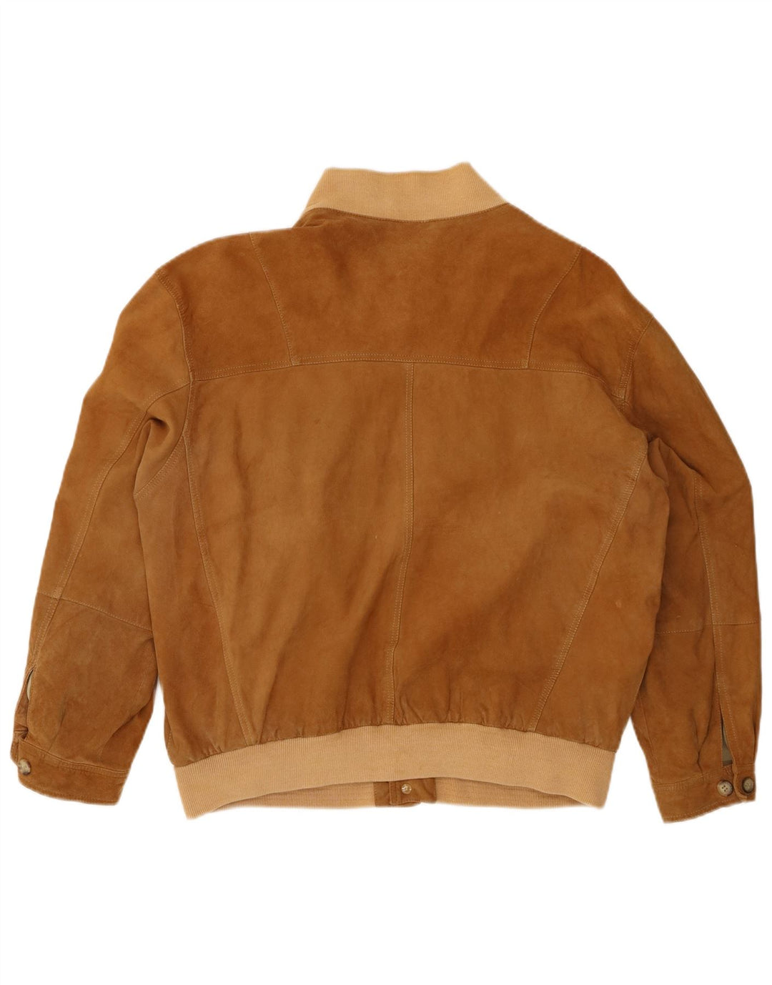 M. FLUES Mens Suede Bomber Jacket UK 42 XL Brown Leather