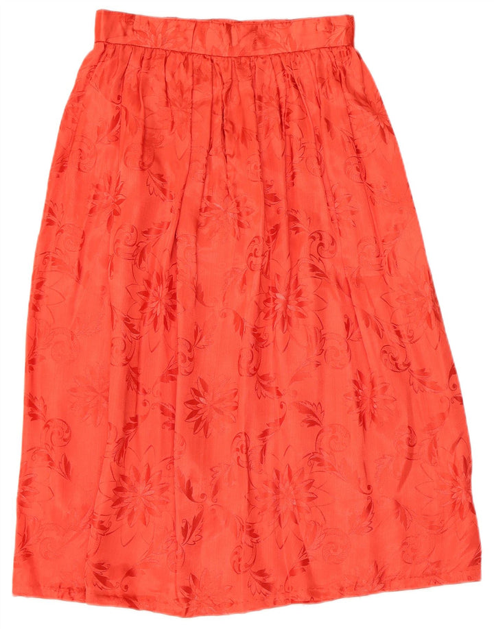 VINTAGE Womens A-Line Skirt W26 Small Red Floral