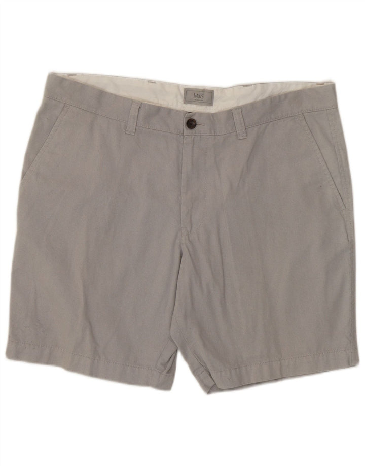 Pantaloncini chino da uomo Marks & Spencer W38 XL cotone grigio