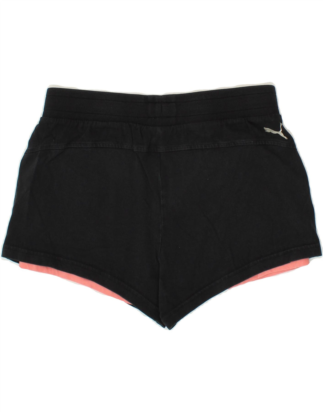 PUMA Womens Graphic Sport Shorts UK 12 Medium Black Cotton Vintage Puma and Second-Hand Puma from Messina Hembry 