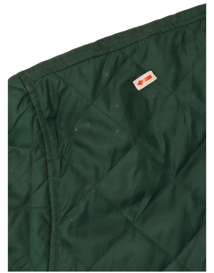 Giacca trapuntata vintage da uomo UK 40 grande nylon verde