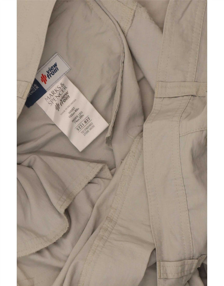 Pantaloni cargo dritti da donna Marks & Spencer W40 L29 Poliammide grigio