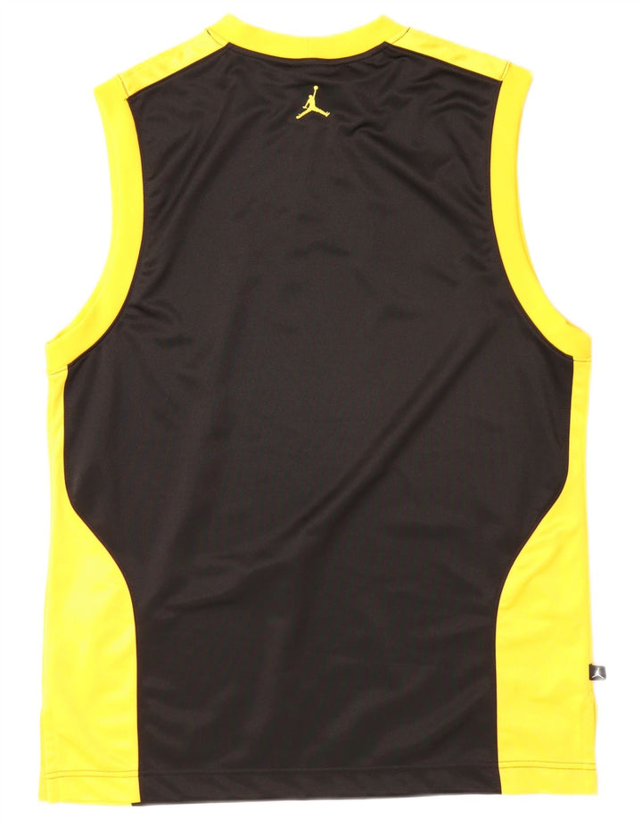 Gilet da uomo Jordan, gilet in poliestere color block medio nero