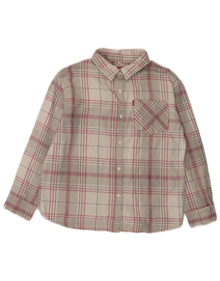 Camicia LEVI'S in Flanella per Bambina 14-15 Anni in Cotone Grigio a Quadri
