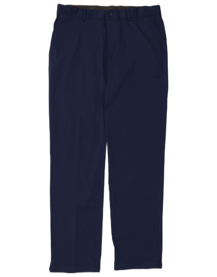 NIKE Pantaloni casual da uomo Dri Fit vestibilità standard W34 L34 poliestere blu navy