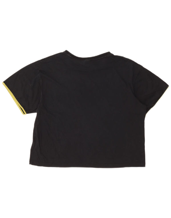 T-shirt grafica corta da donna Puma vestibilità ampia UK 14 media nera