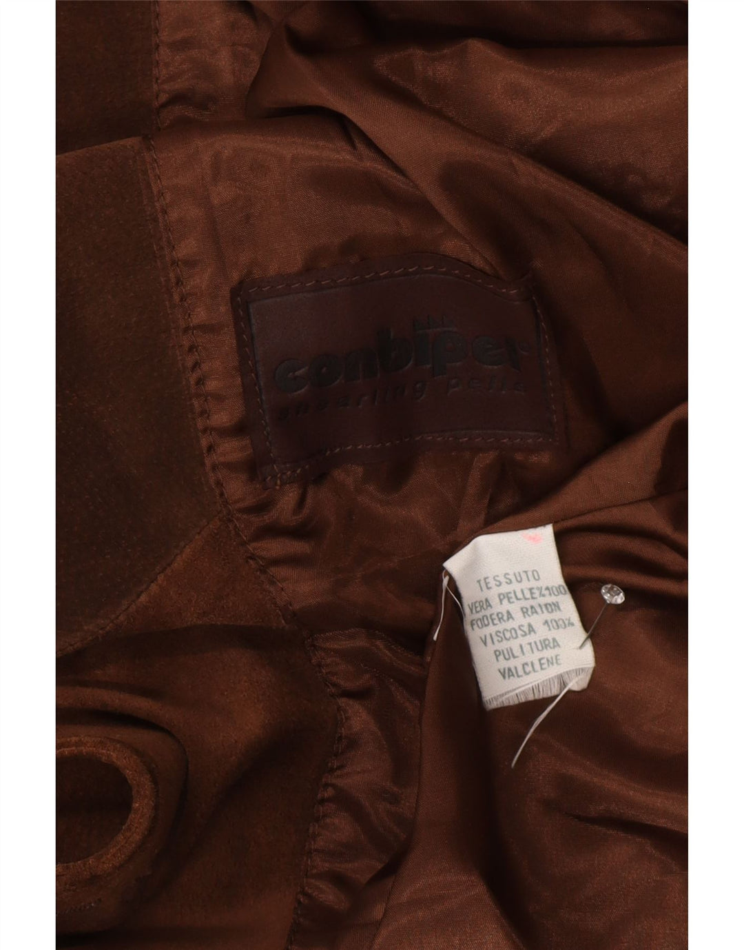 Soprabito da donna in pelle scamosciata Conbipel UK 18 XL in pelle marrone